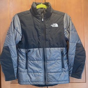 The NorthFace black & gray puffer youth/junior jacket medium (10-12)